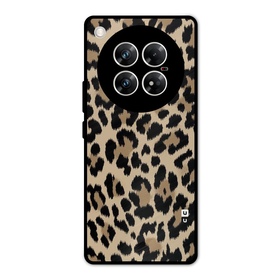 Brown Leapord Print Metal Back Case for Infinix Zero 40 5G
