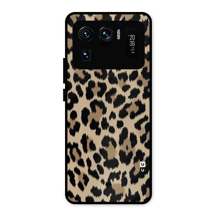 Brown Leapord Print Metal Back Case for Mi 11 Ultra