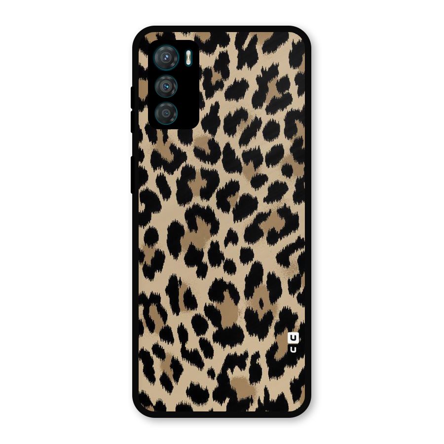 Brown Leapord Print Metal Back Case for Moto G42
