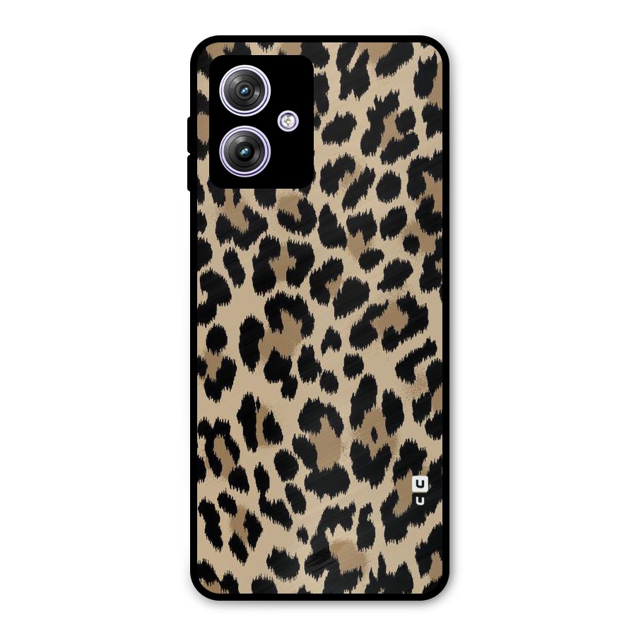 Brown Leapord Print Metal Back Case for Moto G64