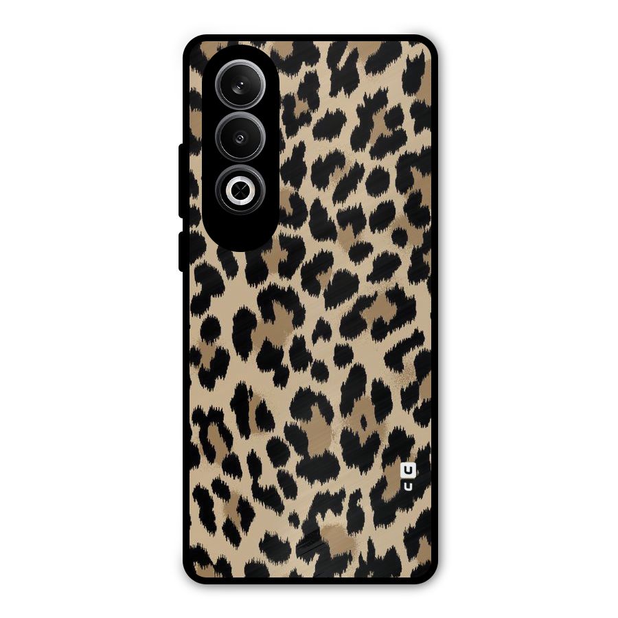 Brown Leapord Print Metal Back Case for OnePlus Nord CE4
