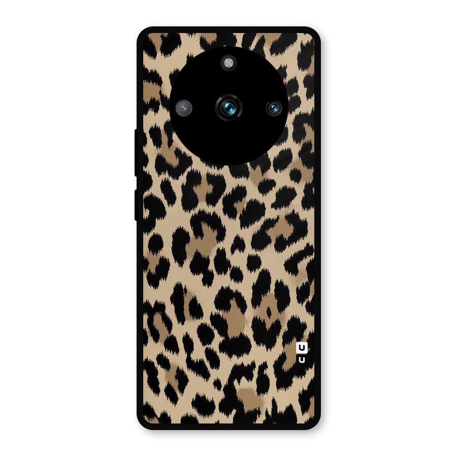 Brown Leapord Print Metal Back Case for Realme 11 Pro