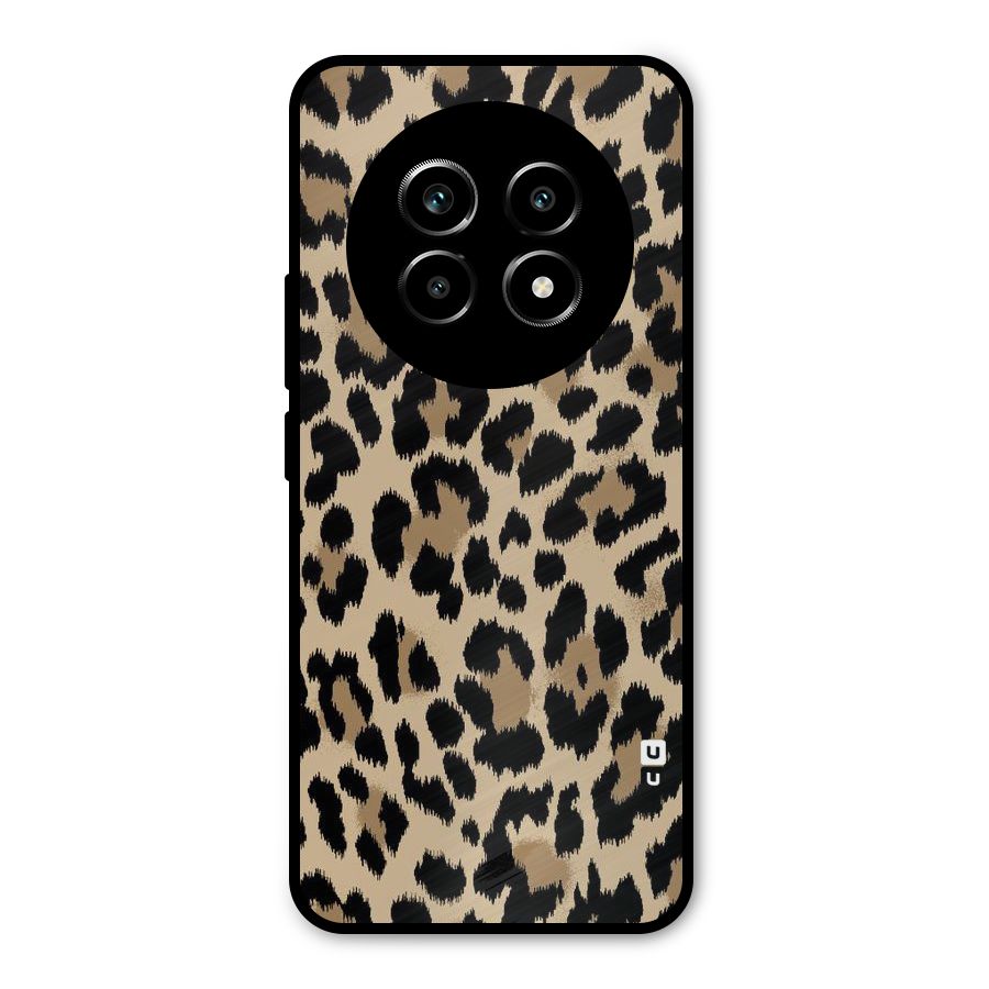 Brown Leapord Print Metal Back Case for Realme 13 Pro