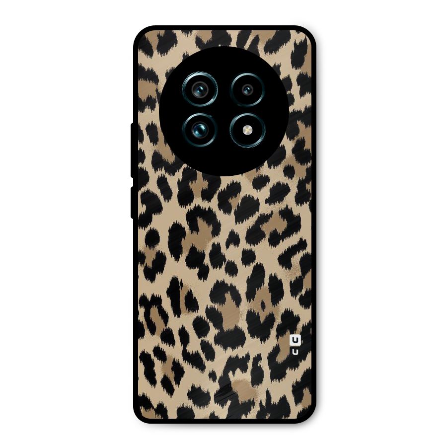 Brown Leapord Print Metal Back Case for Realme 13 Pro Plus