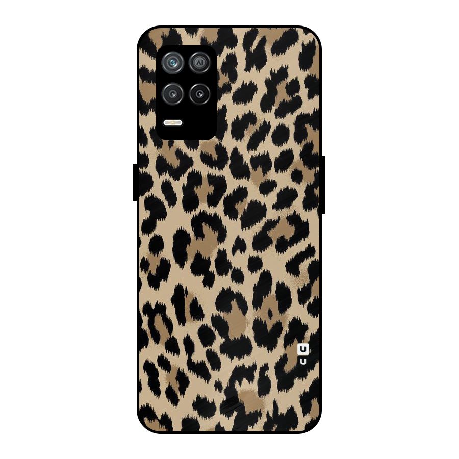 Brown Leapord Print Metal Back Case for Realme 9 5G