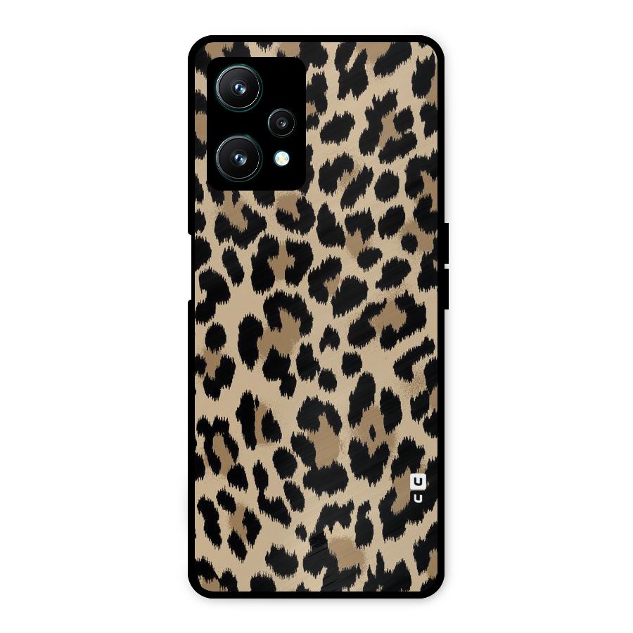 Brown Leapord Print Metal Back Case for Realme 9 Pro 5G