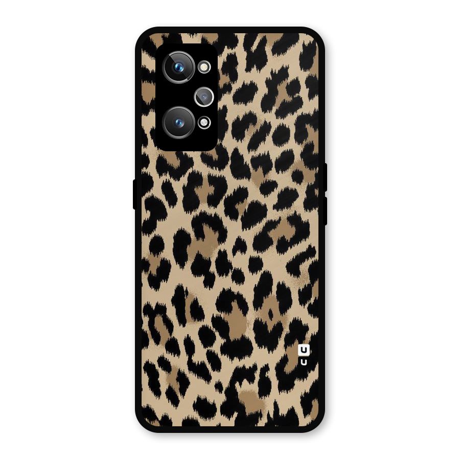 Brown Leapord Print Metal Back Case for Realme GT Neo 3T