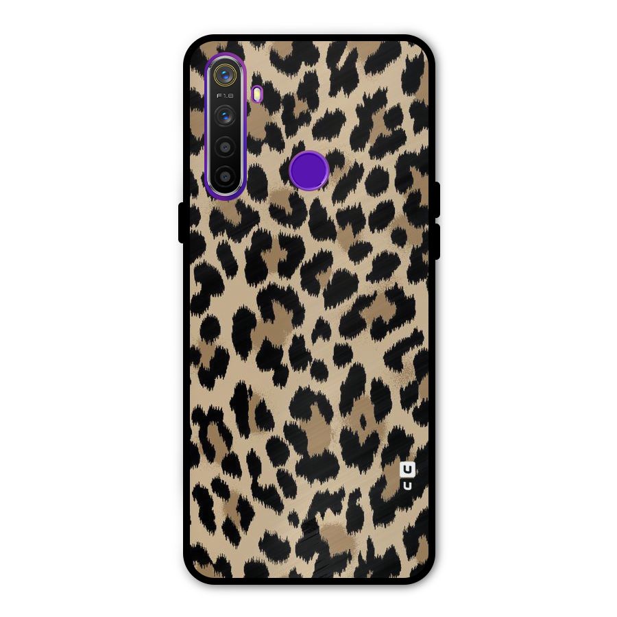 Brown Leapord Print Metal Back Case for Realme Narzo 10