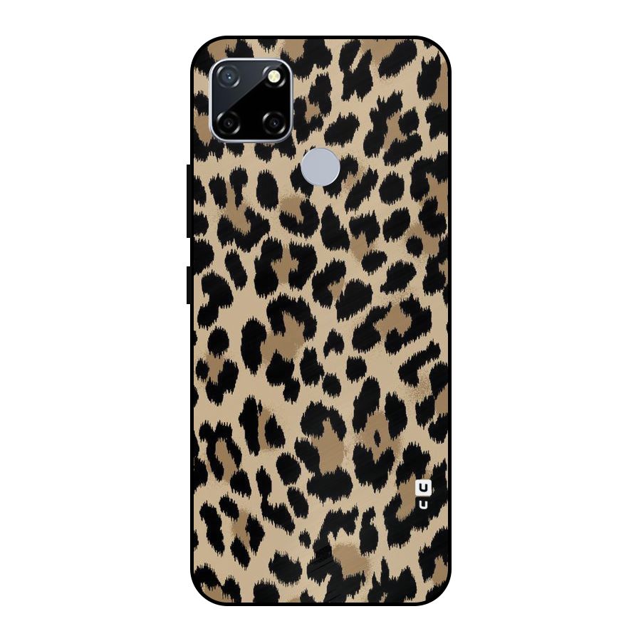 Brown Leapord Print Metal Back Case for Realme Narzo 20