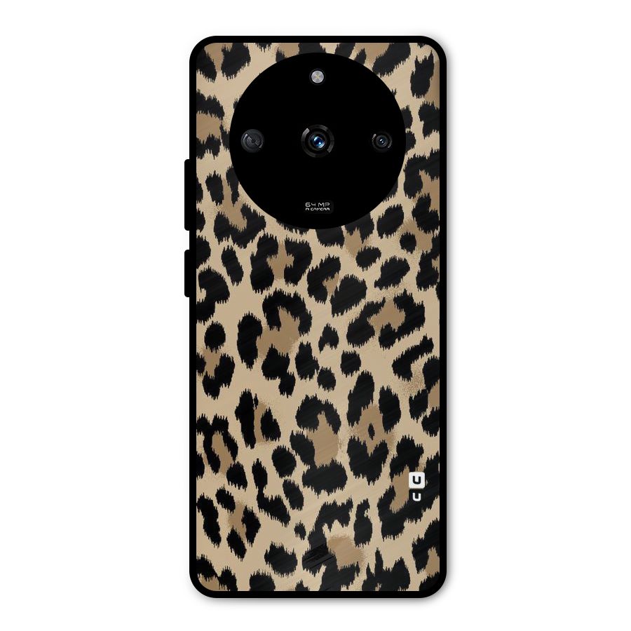 Brown Leapord Print Metal Back Case for Realme Narzo 60 5G