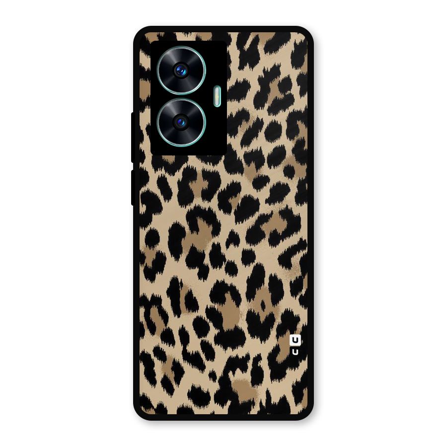 Brown Leapord Print Metal Back Case for Realme Narzo N55