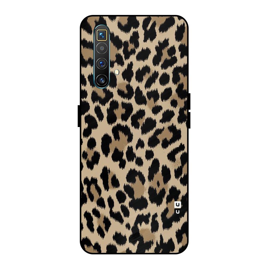 Brown Leapord Print Metal Back Case for Realme X3