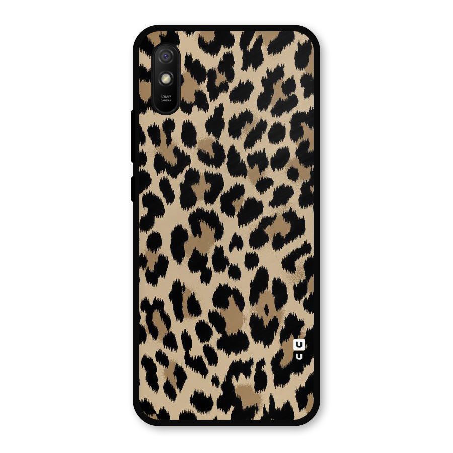 Brown Leapord Print Metal Back Case for Redmi 9a