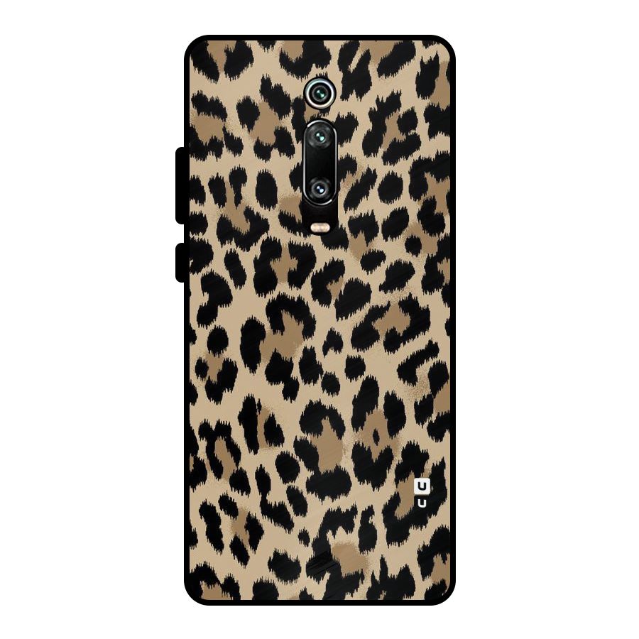 Brown Leapord Print Metal Back Case for Redmi K20 Pro
