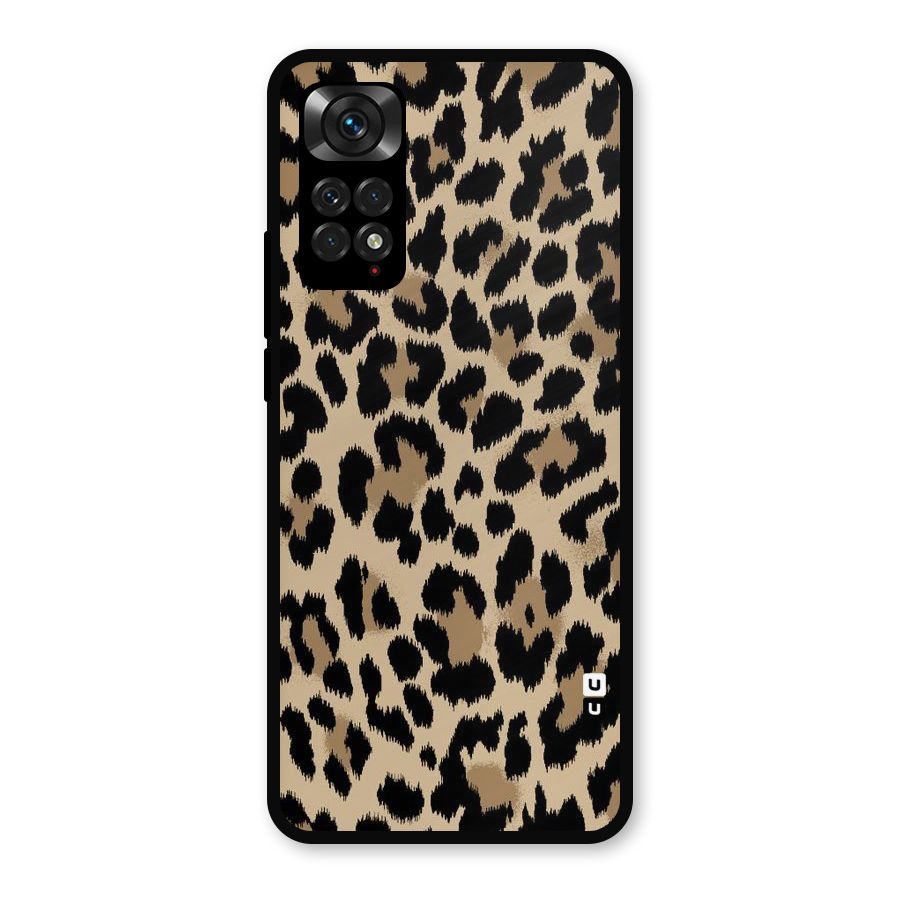 Brown Leapord Print Metal Back Case for Redmi Note 11s