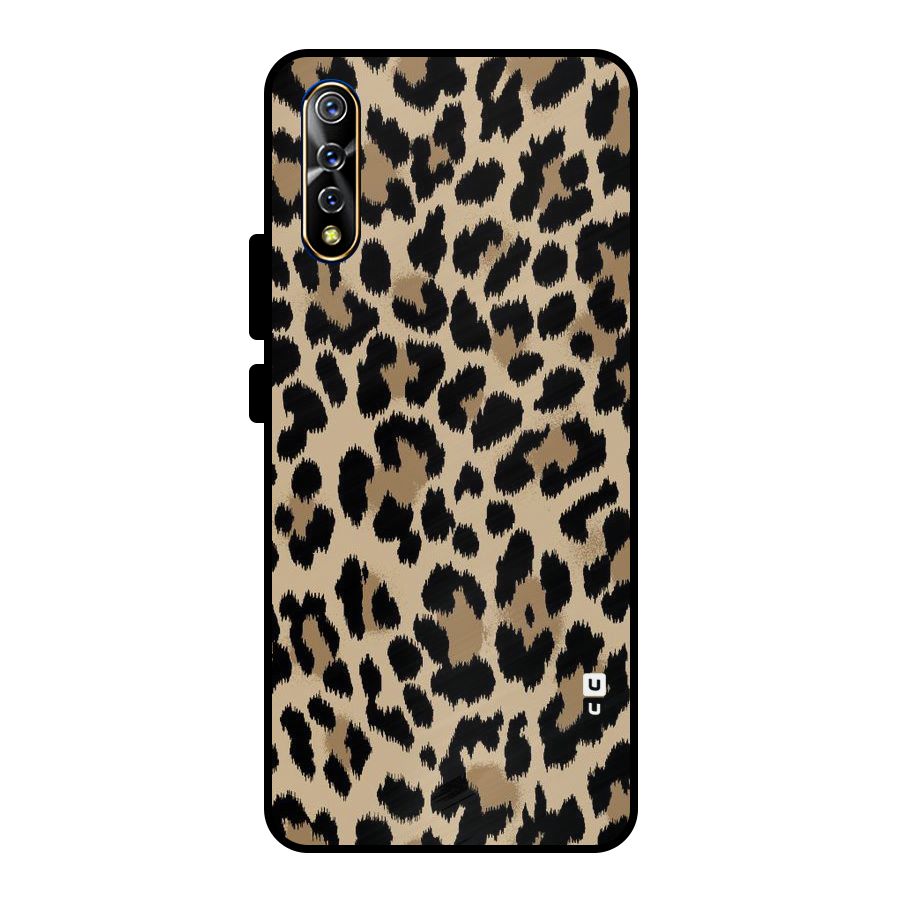 Brown Leapord Print Metal Back Case for Vivo S1