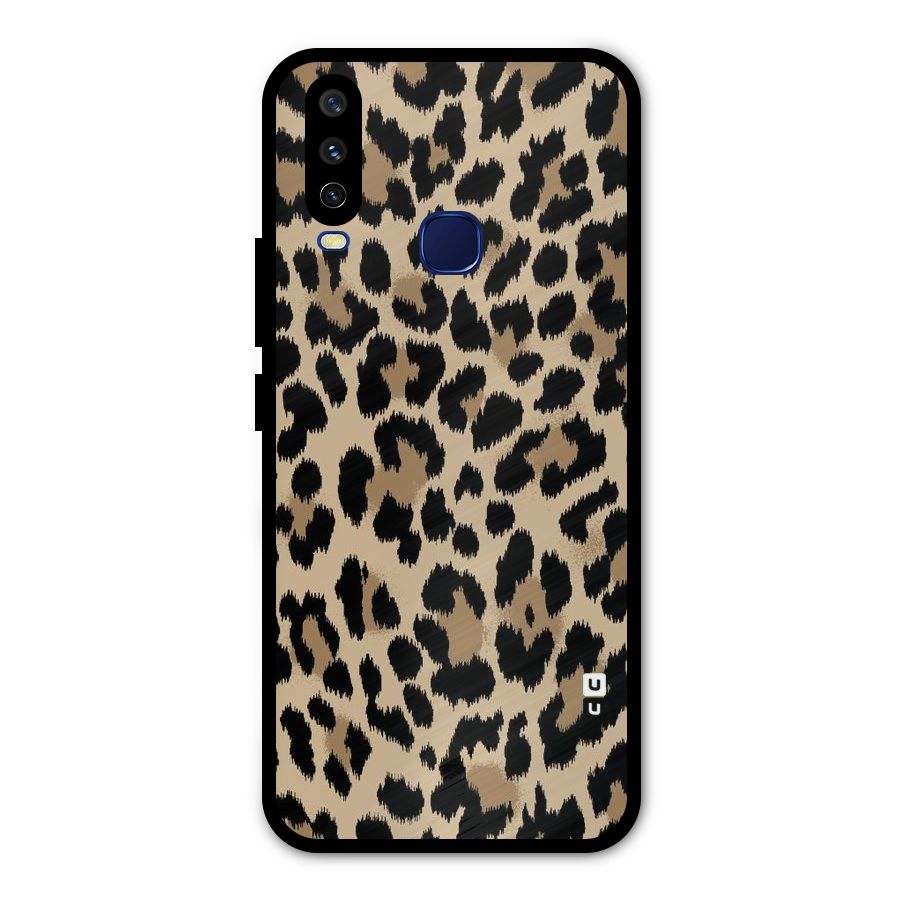 Brown Leapord Print Metal Back Case for Vivo V17