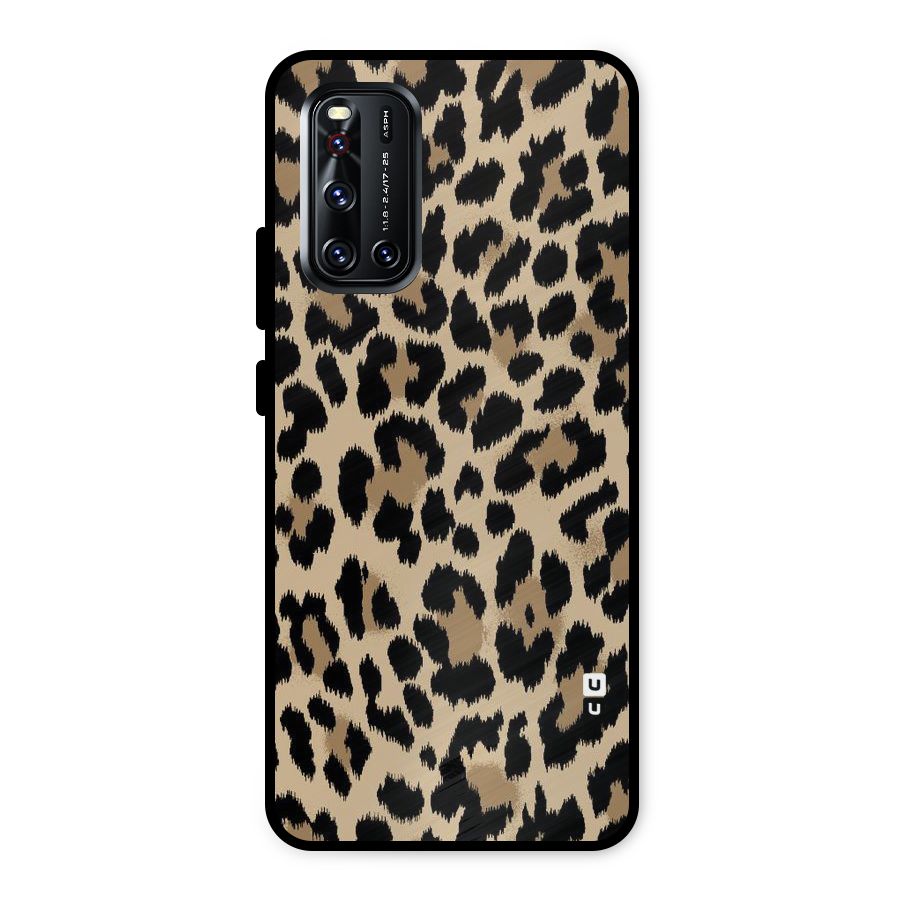 Brown Leapord Print Metal Back Case for Vivo V19