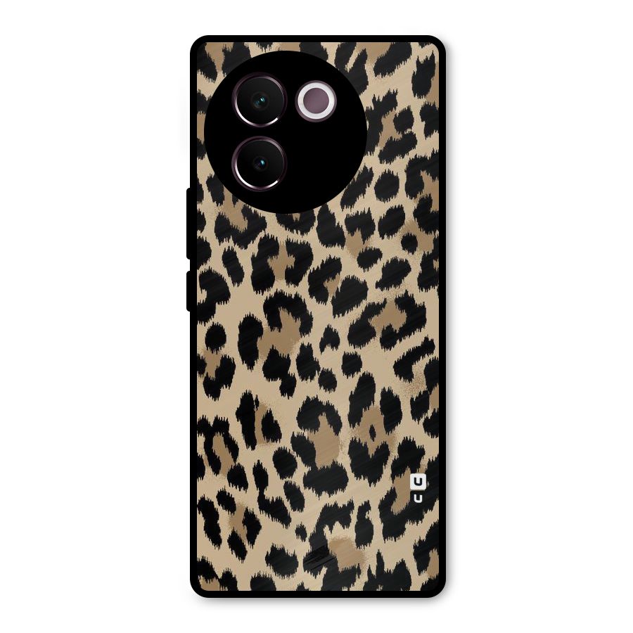Brown Leapord Print Metal Back Case for Vivo V30e