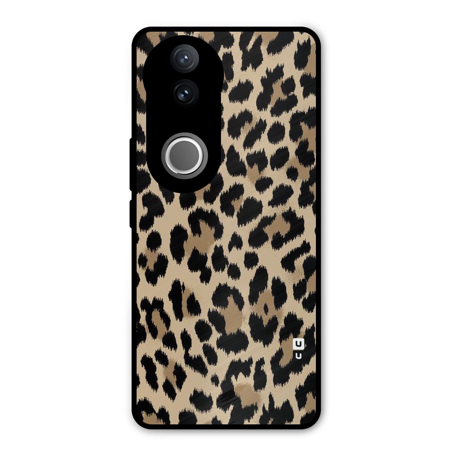 Brown Leapord Print Metal Back Case for Vivo V50e