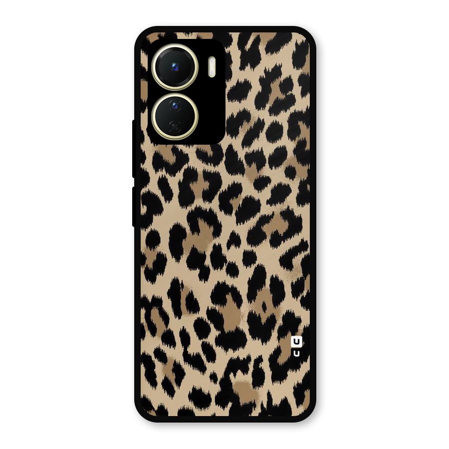 Brown Leapord Print Metal Back Case for Vivo Y16