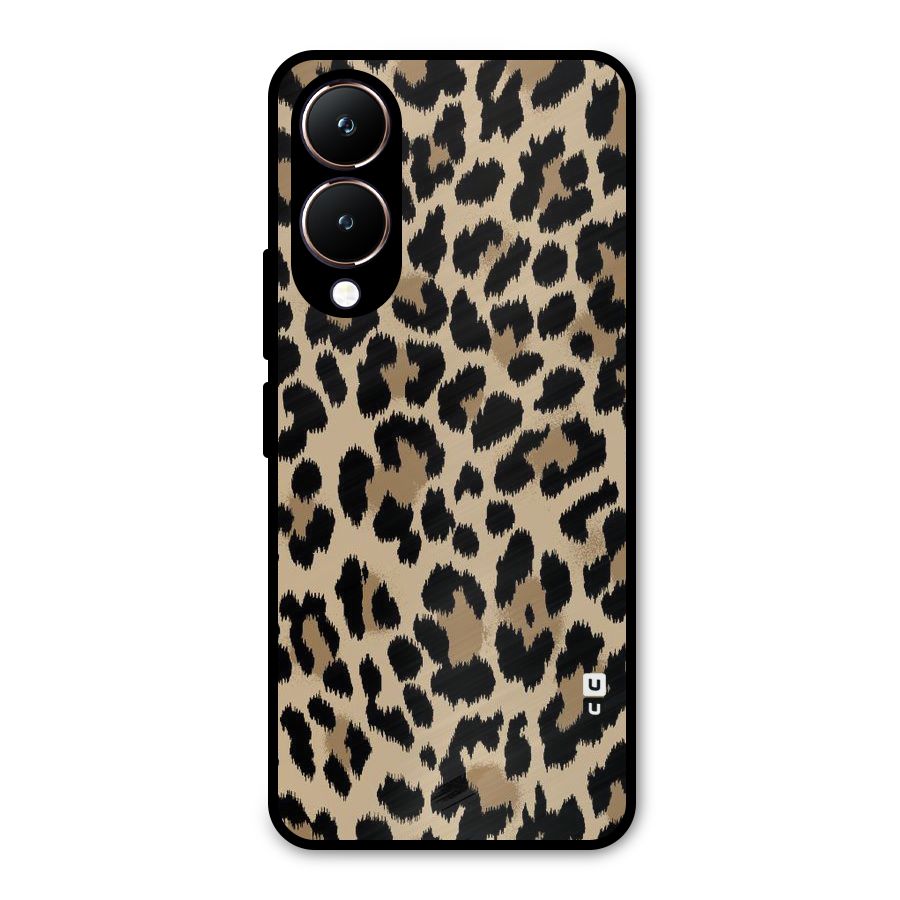 Brown Leapord Print Metal Back Case for Vivo Y28