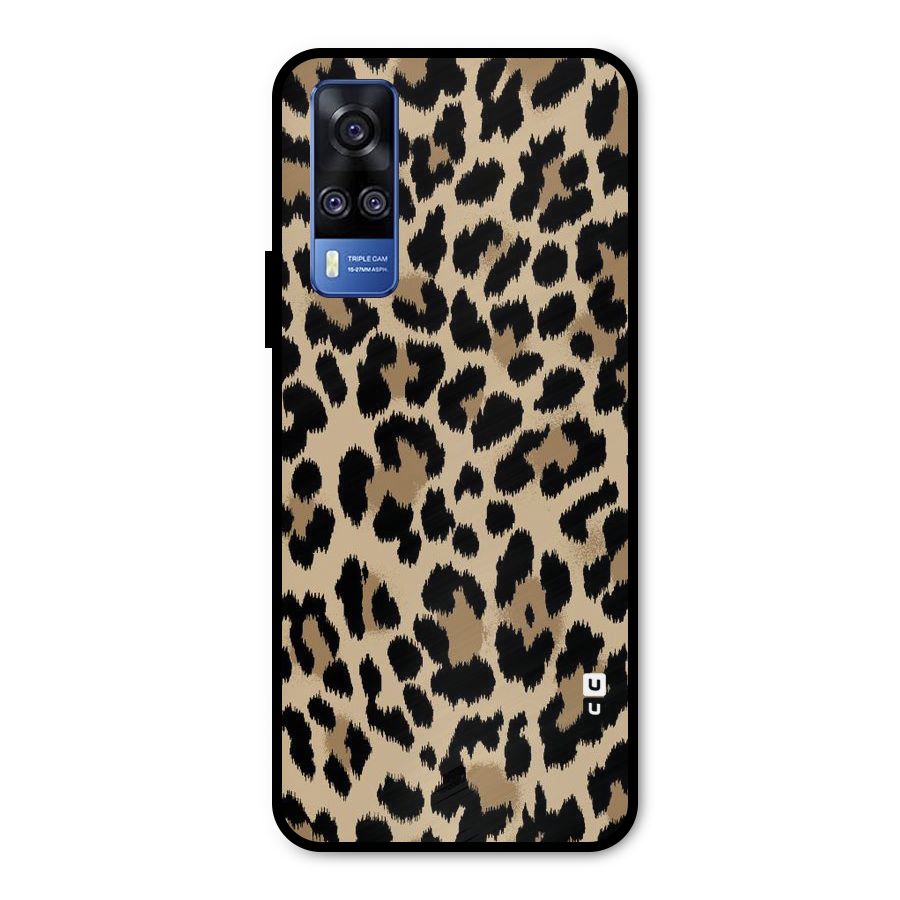 Brown Leapord Print Metal Back Case for Vivo Y31