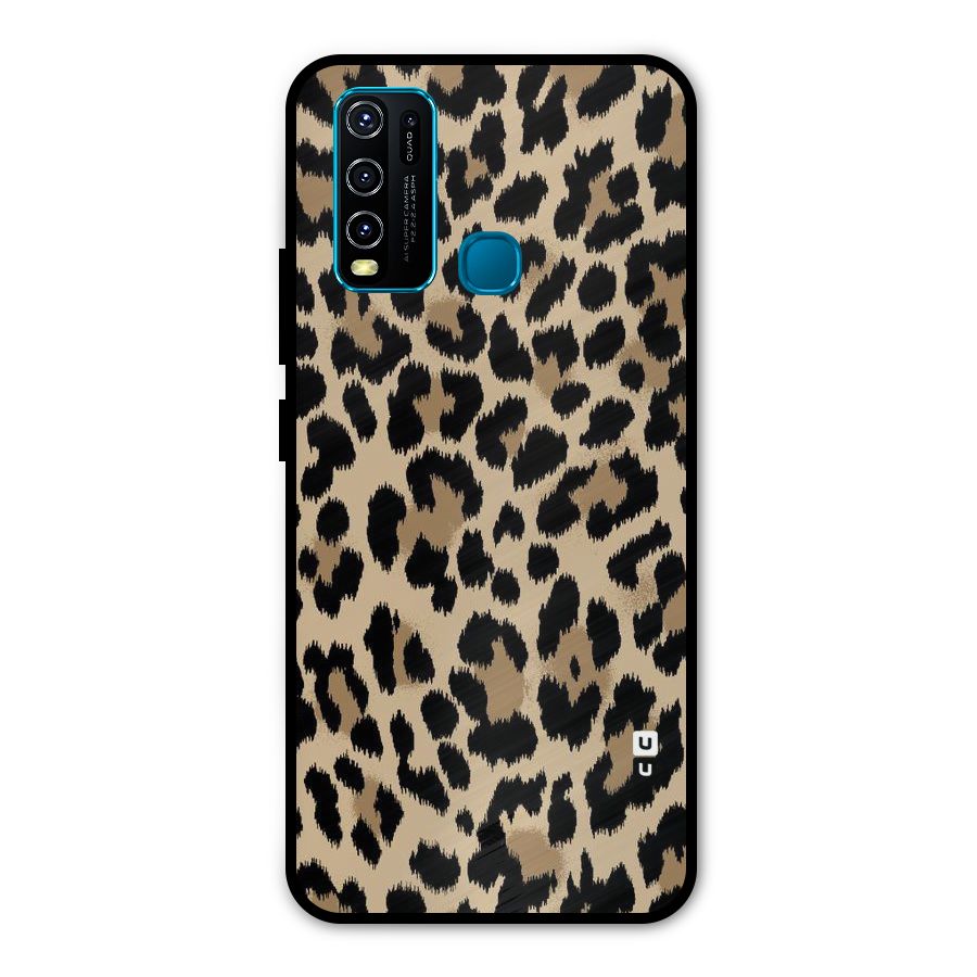 Brown Leapord Print Metal Back Case for Vivo Y50