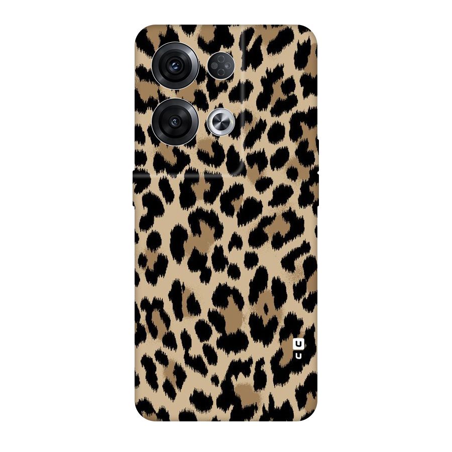 Brown Leapord Print Original Polycarbonate Back Case for Oppo Reno8 Pro 5G