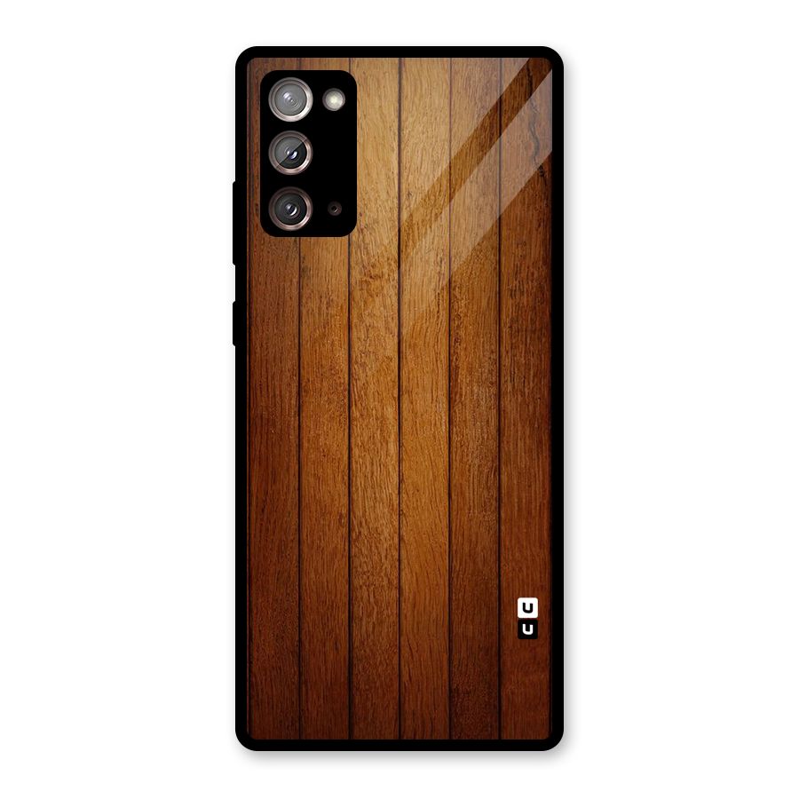 Brown Wood Design Glass Back Case for Galaxy Note 20