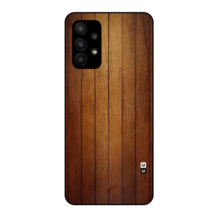 Brown Wood Design Metal Back Case for Galaxy A23
