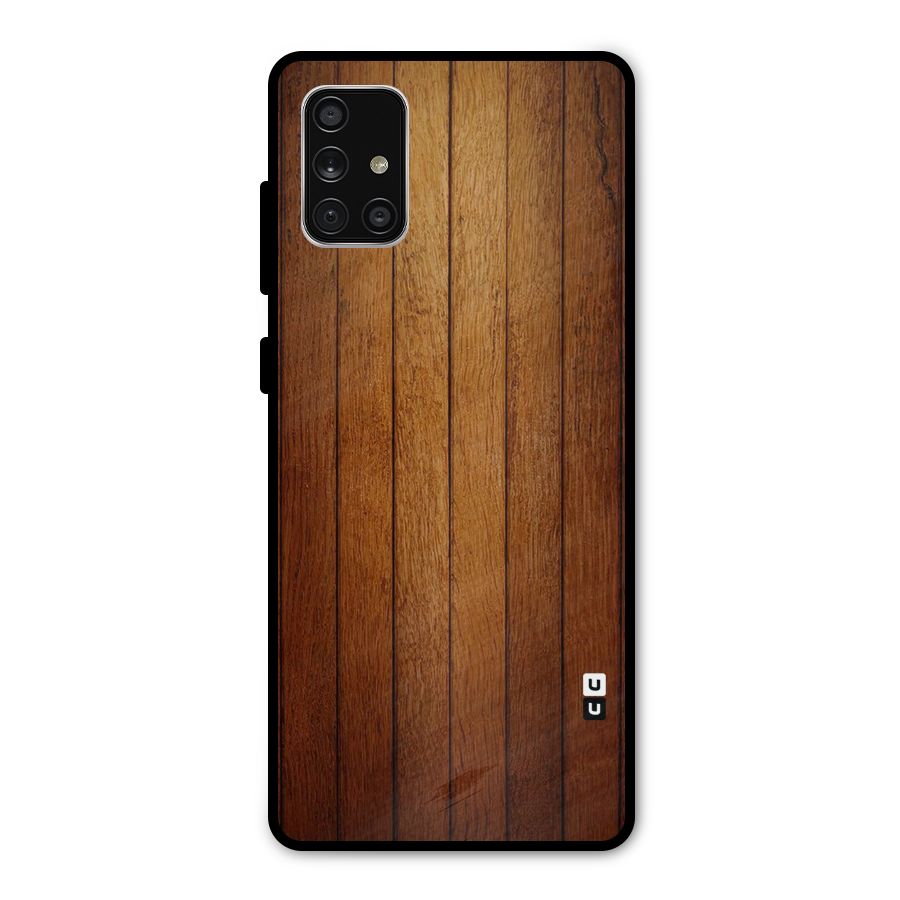 Brown Wood Design Metal Back Case for Galaxy A71