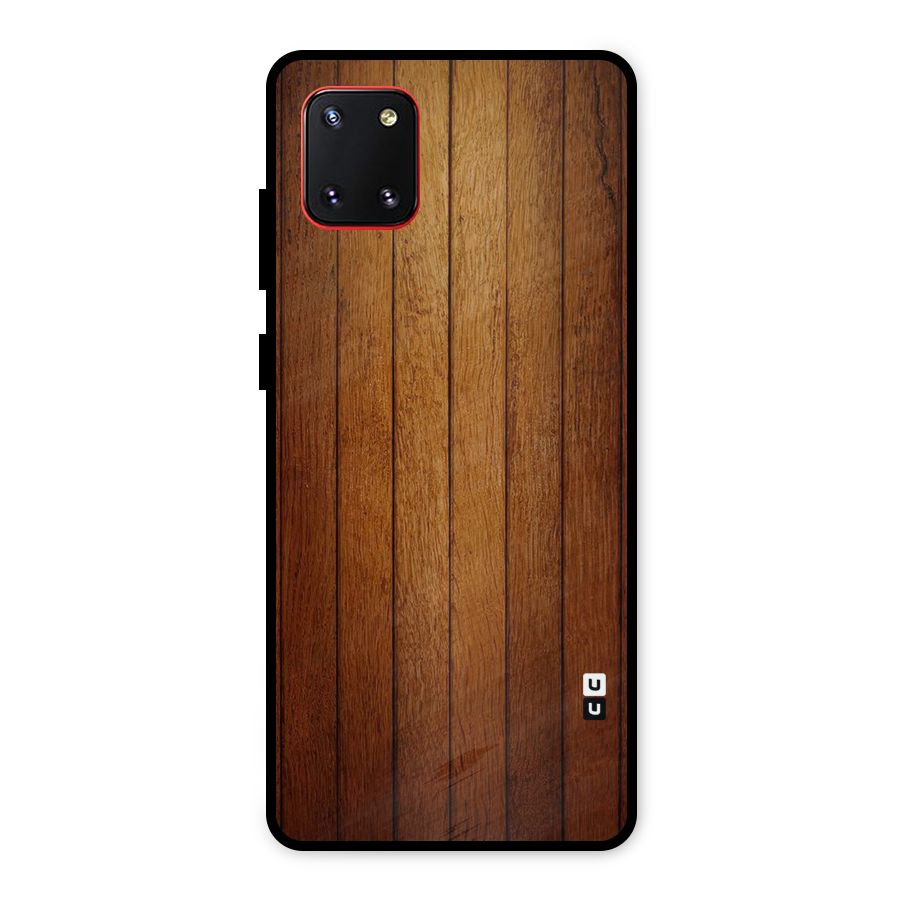 Brown Wood Design Metal Back Case for Galaxy Note 10 Lite