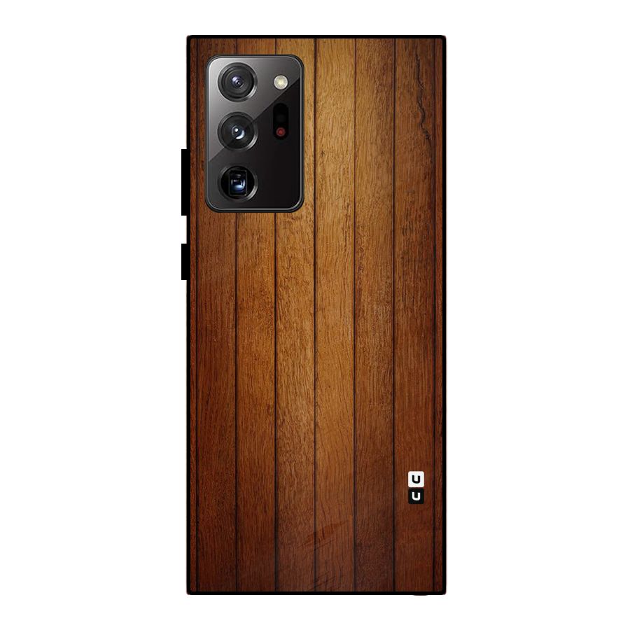 Brown Wood Design Metal Back Case for Galaxy Note 20 Ultra