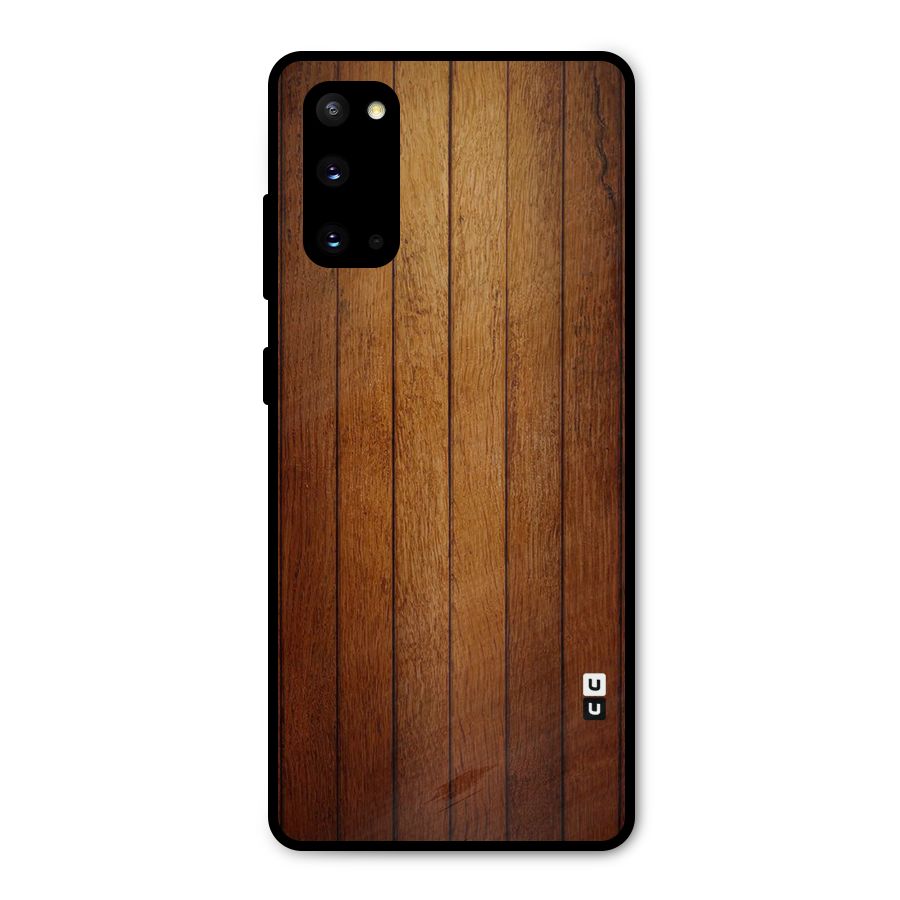 Brown Wood Design Metal Back Case for Galaxy S20