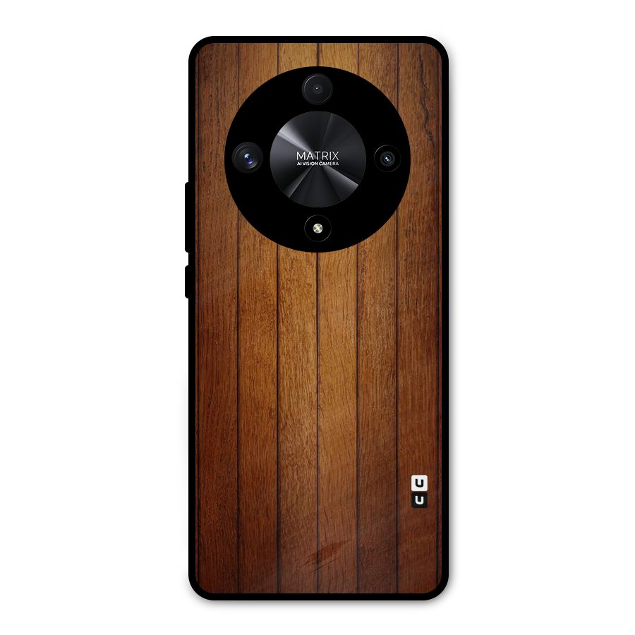 Brown Wood Design Metal Back Case for Honor X9b