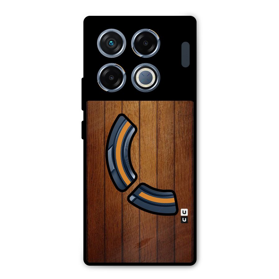 Brown Wood Design Metal Back Case for Infinix GT 20 Pro