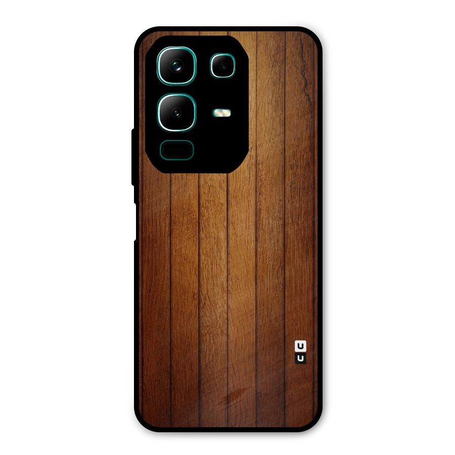 Brown Wood Design Metal Back Case for Infinix Note 50x