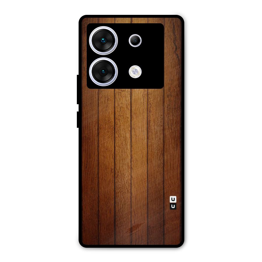 Brown Wood Design Metal Back Case for Infinix Zero 30 5G