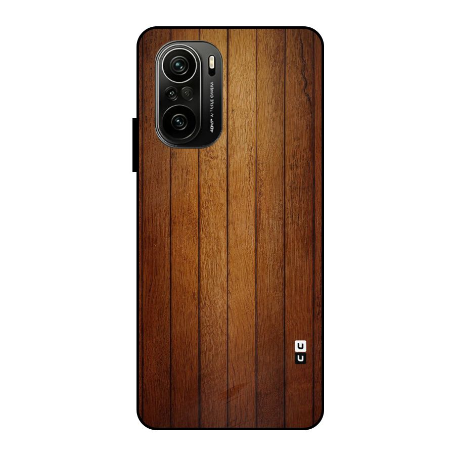 Brown Wood Design Metal Back Case for Mi 11x