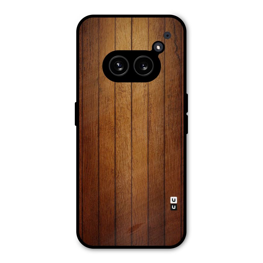 Brown Wood Design Metal Back Case for Nothing Phone 2a Plus