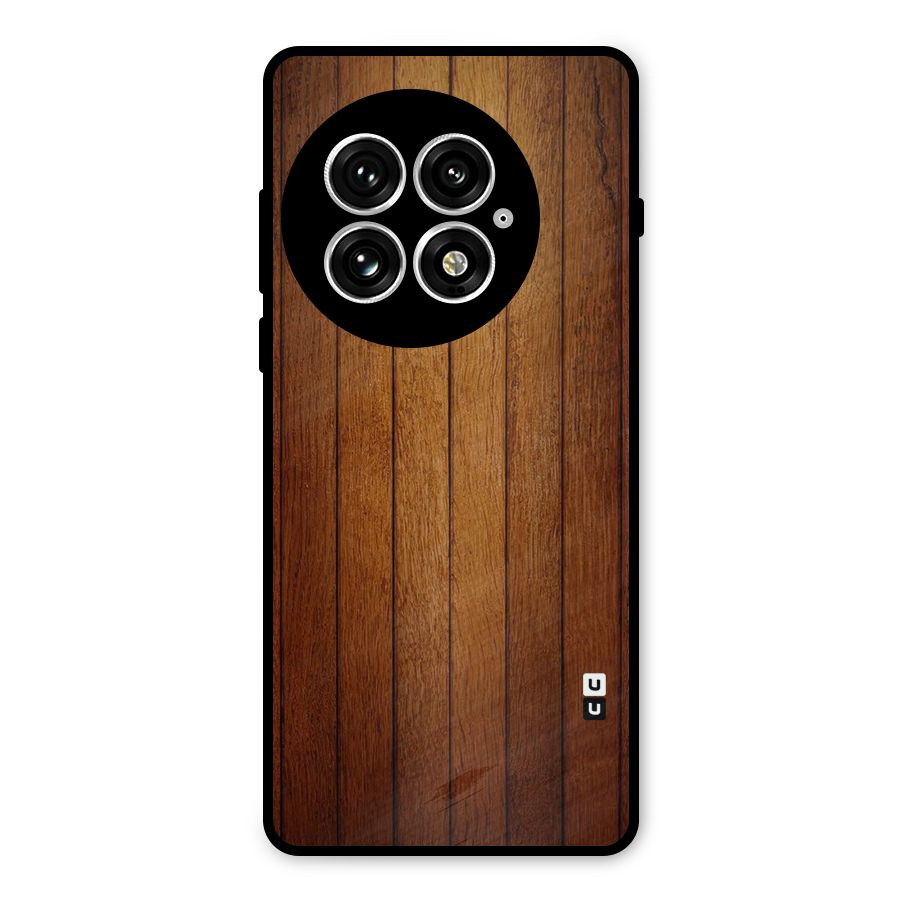 Brown Wood Design Metal Back Case for OnePlus 13