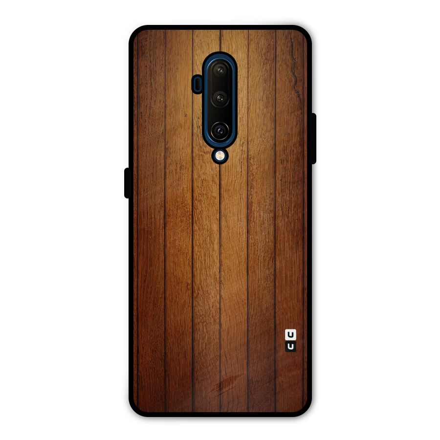 Brown Wood Design Metal Back Case for OnePlus 7T Pro