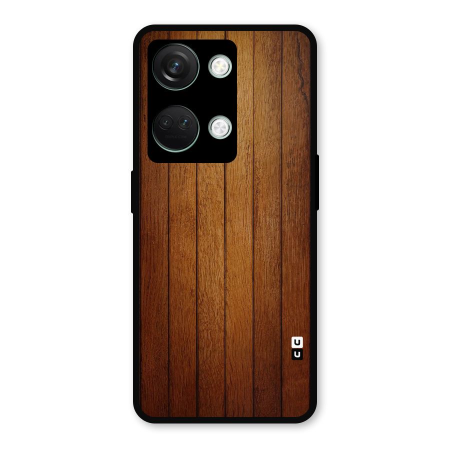 Brown Wood Design Metal Back Case for OnePlus Nord 3