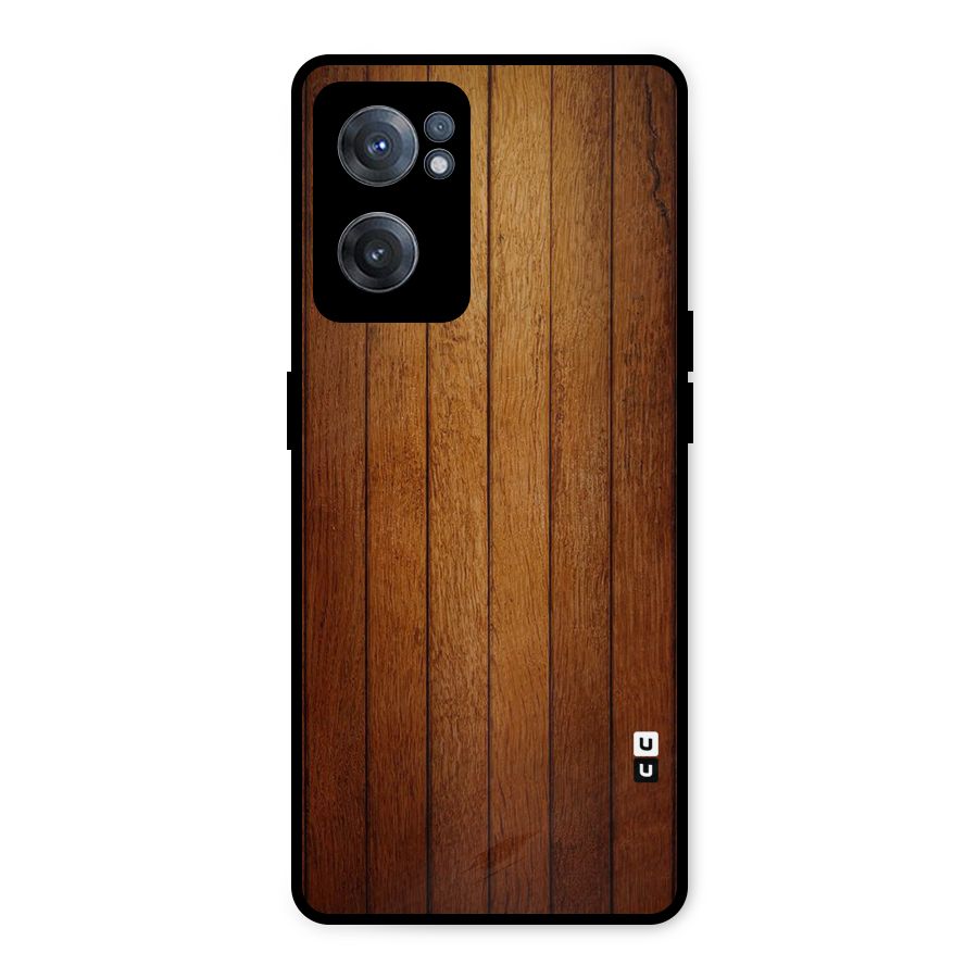Brown Wood Design Metal Back Case for OnePlus Nord CE 2 5G
