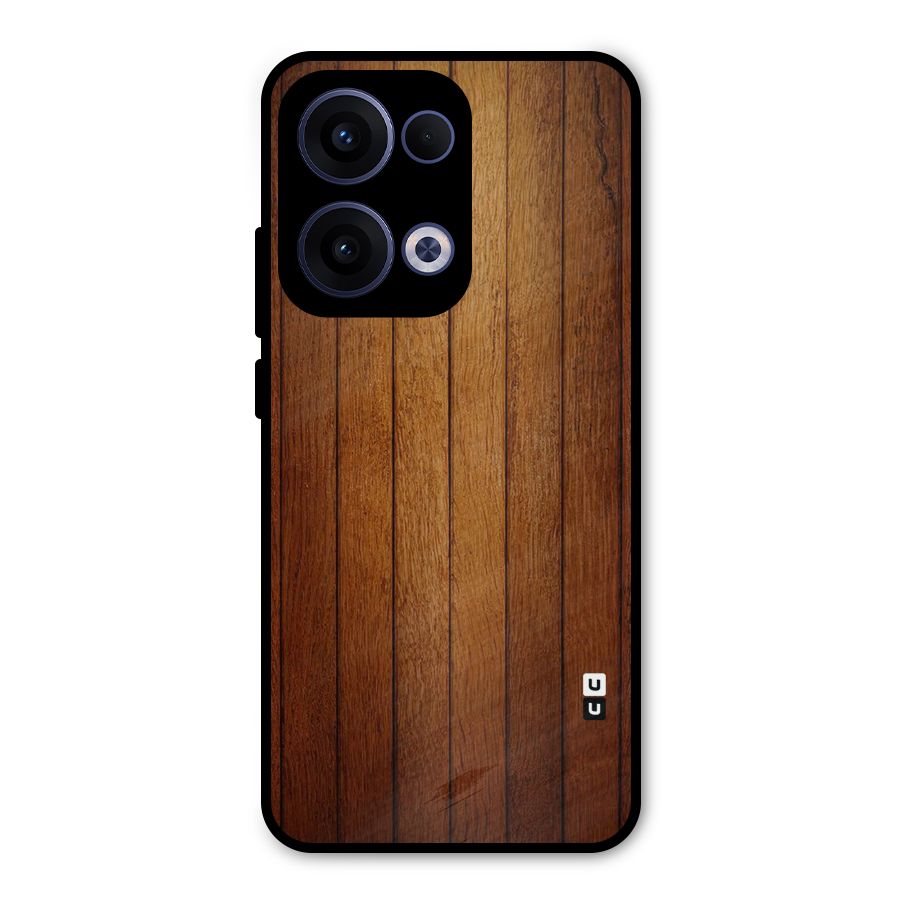 Brown Wood Design Metal Back Case for Oppo Reno13