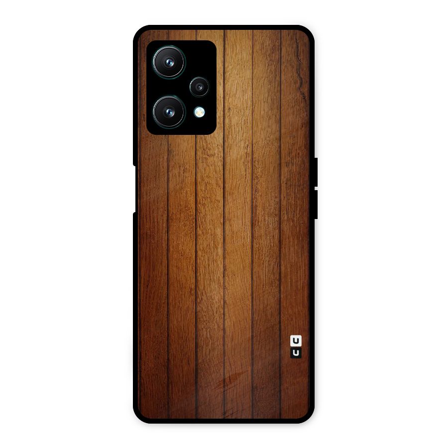 Brown Wood Design Metal Back Case for Realme 9 Pro 5G