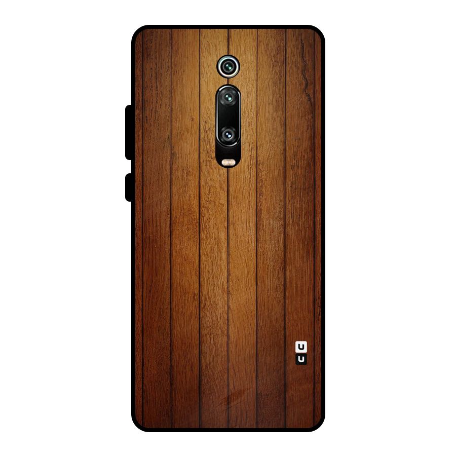 Brown Wood Design Metal Back Case for Redmi K20 Pro