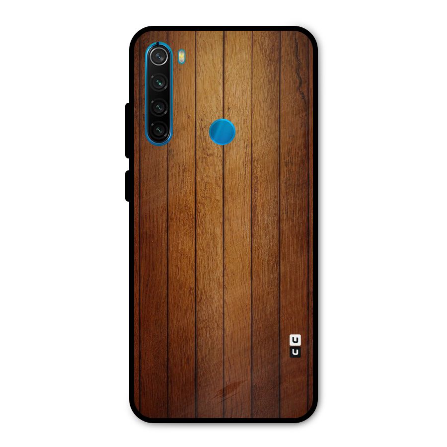 Brown Wood Design Metal Back Case for Redmi Note 8