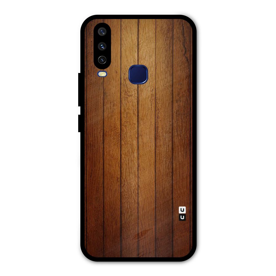Brown Wood Design Metal Back Case for Vivo V17